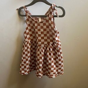 Rylee & Cru Checkered Dress Rust 18-24 mos